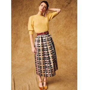 Sezane Jupe Malla - Metallic Midi Skirt - Size 4